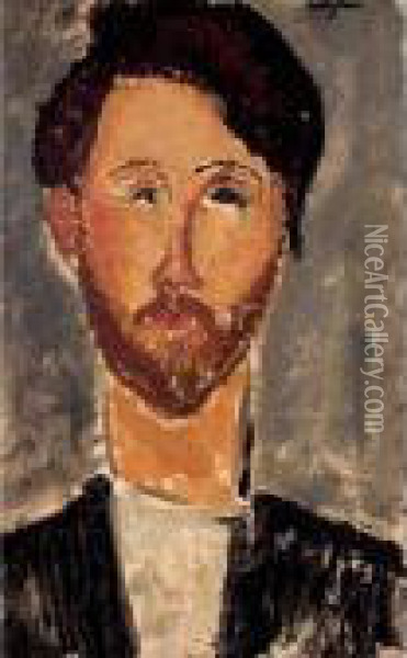 Portrait De Leopold Zborowski Oil Painting - Amedeo Modigliani