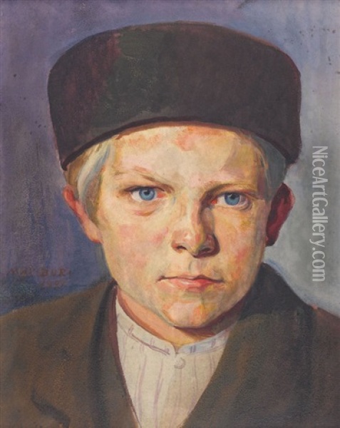 Portrat Eines Bauernknaben Oil Painting - Max-Alfred Buri