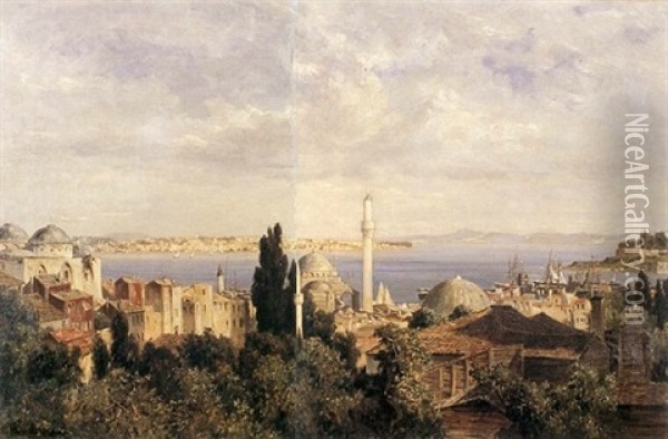 Istanbul Oil Painting - Louisa Begas Parmentier