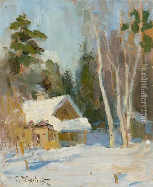 Winter Landscape Oil Painting - Stanislaw Zukowski