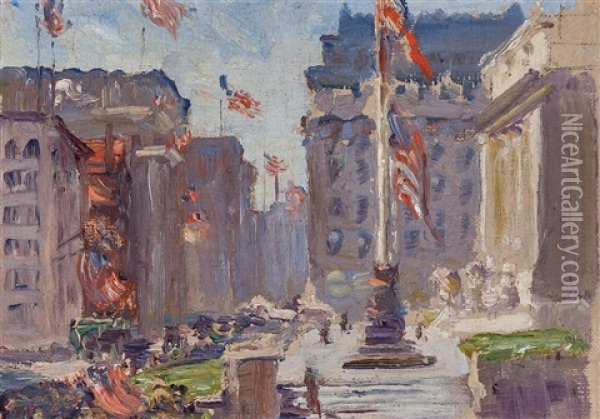 42nd Street And Fifth Oil Painting - Mary Smith Perkins Taylor