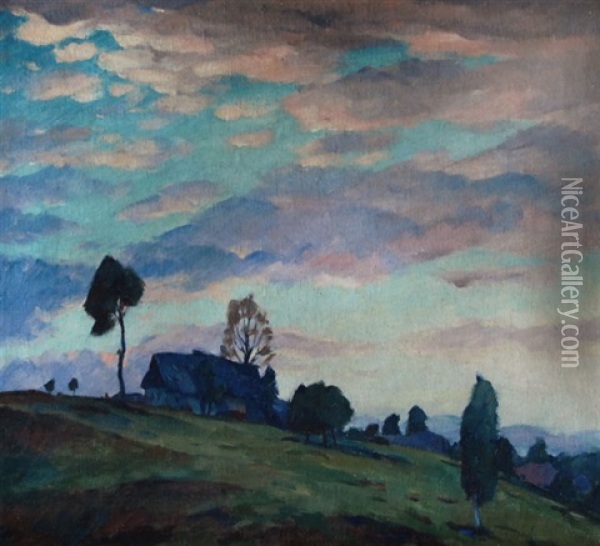 Evening Landscape Oil Painting - Frantisek Horky