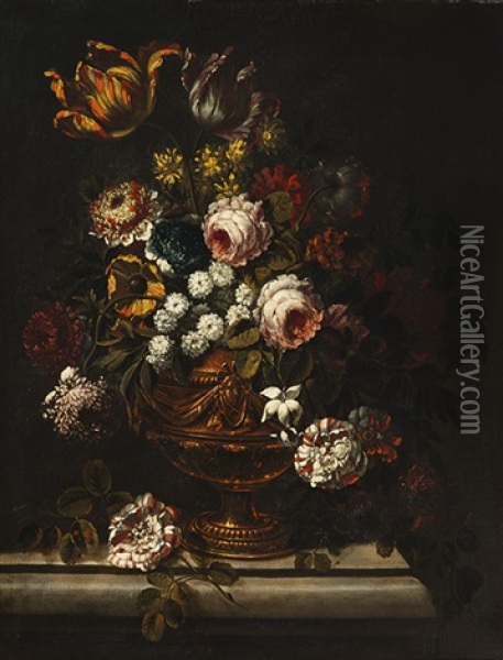 Vase De Fleurs Oil Painting - Pieter Casteels III