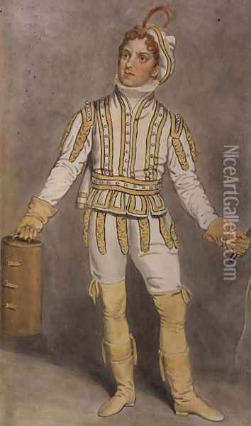 John Pritt Harley (1786-1858) as Pedrillo in The Castle of Andalusia by John OKeeffe at the Lyceum Theatre, 1815 Oil Painting - Samuel de Wilde
