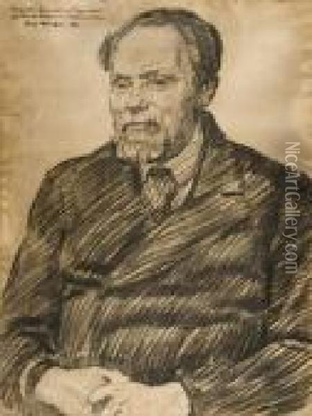 Portret Doktora Antoniego Krokiewicza Oil Painting - Jozef Mehoffer