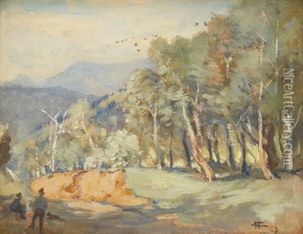 A Mountain Road Oil Painting - Albert Henry Fullwood