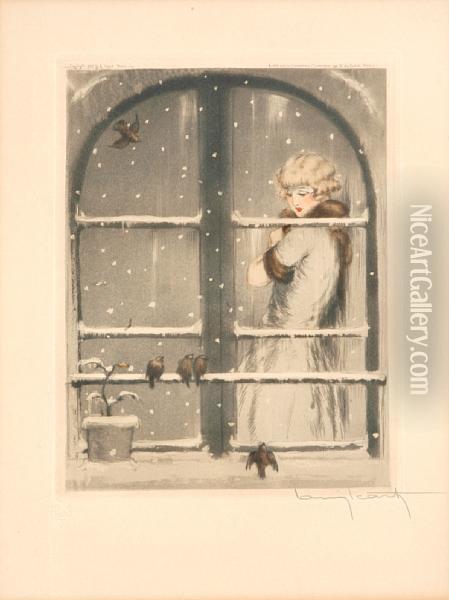 Winter Oil Painting - Louis Icart