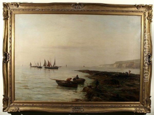 Port Scene Oil Painting - Gustave de Breanski