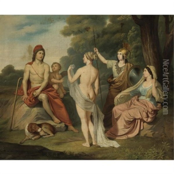 The Judgment Of Paris Oil Painting - Jacques-Louis David