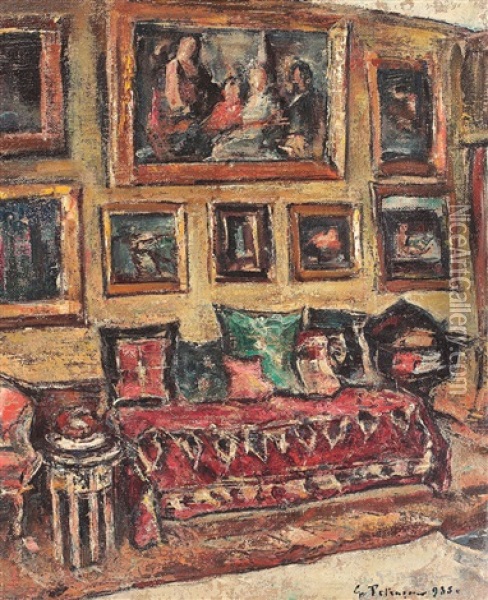 Interior In Zambaccian Street Oil Painting - Gheorghe Petrascu