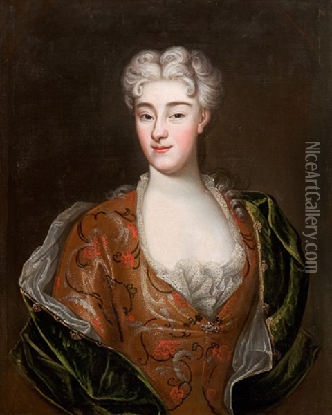 Portrat Der Agnes Von Alvensleben Oil Painting - Johann Bernhard Siemerding