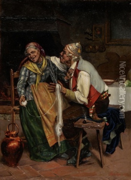 Scherzendes Bauernpaar Oil Painting -  Pal (Jean de Paleologue)