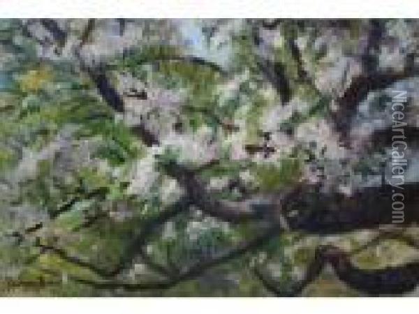 Branche De Pommier En Fleurs Oil Painting - Georges Binet