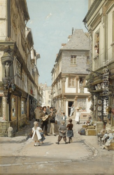 The Serenade Oil Painting - Luigi Loir