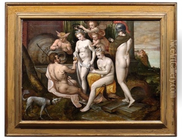 Das Urteil Des Paris Oil Painting - Frans Floris the Elder