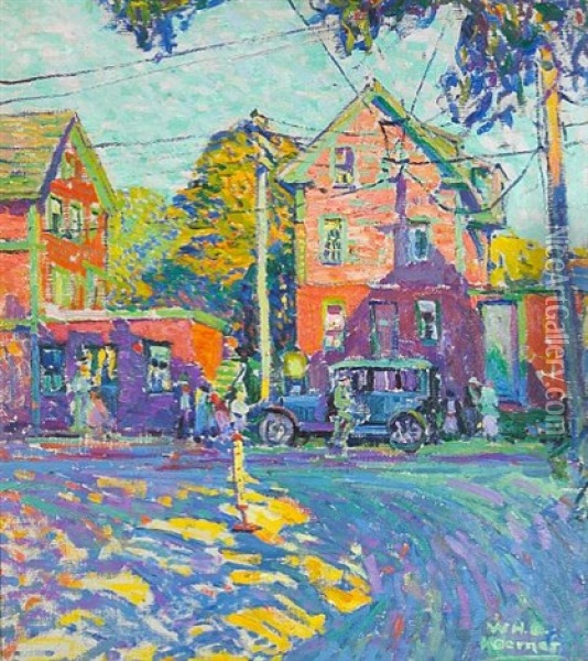 On The Road To Rocky Neck, Gloucester, Massachusetts Oil Painting - William Henry Dethlef Koerner