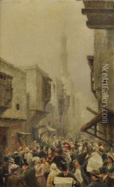 Strassenszene In Kairo Oil Painting - Felix Possart