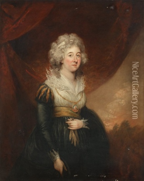 Lady Jane James, Daughter Of Charles Pratt, Lord Camden Oil Painting - Carl Fredrik van Breda