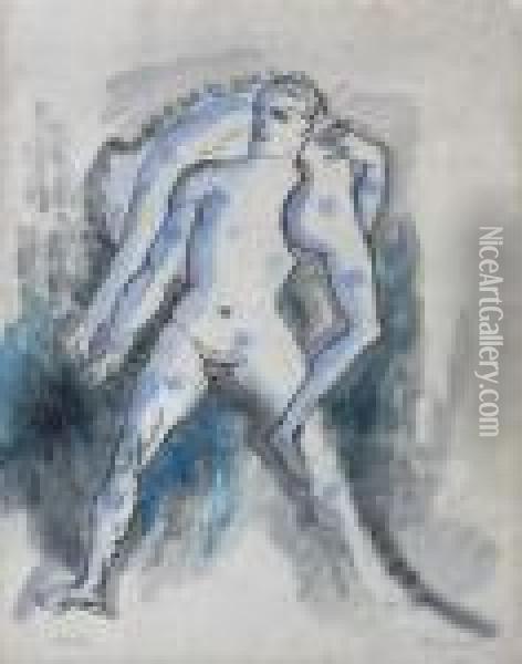 Relache, Les Deux Acrobates Oil Painting - Francis Picabia