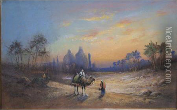 Desert Sunset Oil Painting - James Rogers Rich