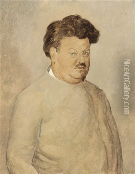 Portrait Of Valerius De Saedeleer (ca. 1913-1914) Oil Painting - Gustave van de Woestyne