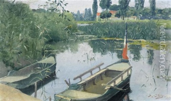 Flusslandschaft Oil Painting - Jean Daniel Ihly