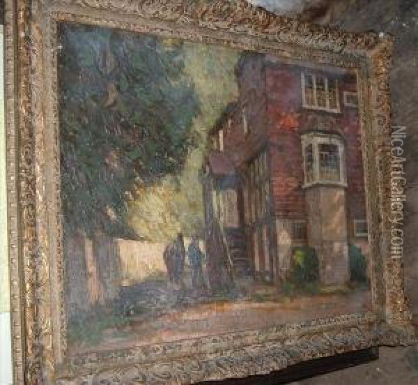 The Redlion Inn, Betchworth, Surrey Oil Painting - Albert Ernest Bottomley