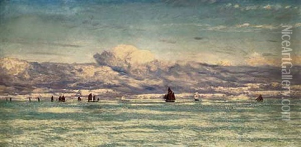 Possibly A Summer Day: St. George's Channel Oil Painting - John Brett