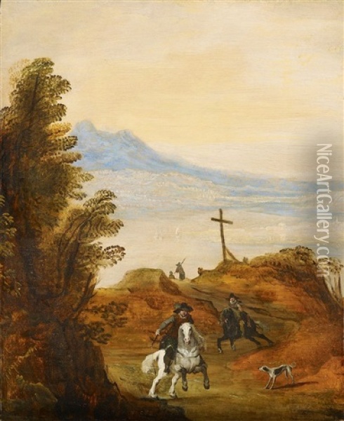 Weite Landschaft Mit Reitern Oil Painting - Joos de Momper the Younger