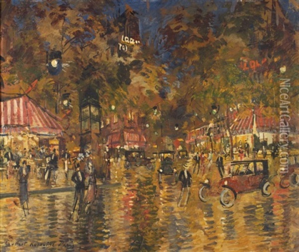 Cafe De Paris A Saint Germain Oil Painting - Alexei Konstantinovich Korovin