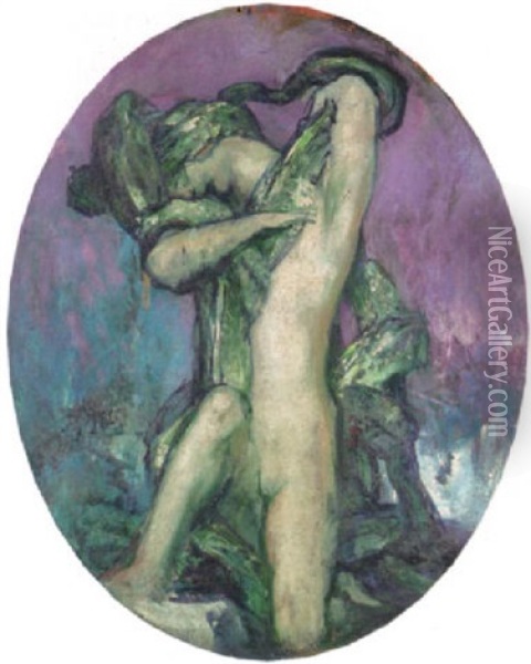 Femme Au Serpent Oil Painting - Pierre Amedee Marcel-Beronneau