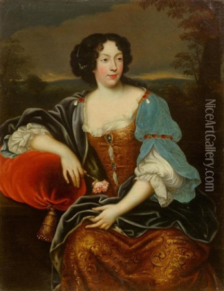 Portrait Of Madame De Montespan (1640-1707) Oil Painting - Pierre Mignard the Elder