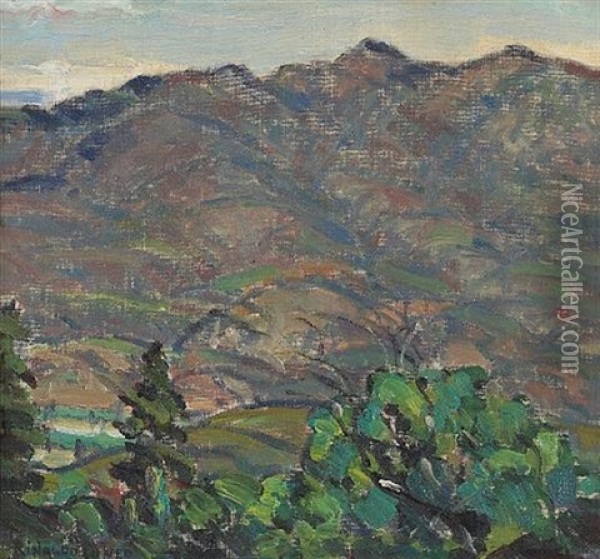 Distant Hills Oil Painting - Rinaldo Cuneo