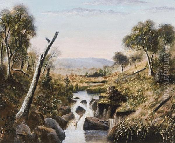 The Falls Oil Painting - A.W. Eustace