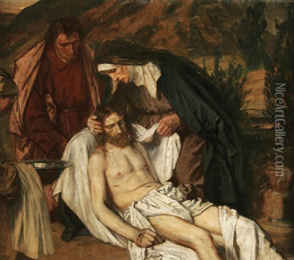 The Pieta Oil Painting - Louis Feldmann