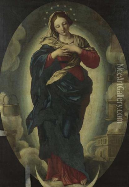 Maria Immaculata. Oil Painting - Giovanni Battista Salvi