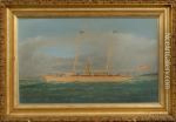 Portrait Of The American Steam Yacht Oil Painting - Thomas Willis