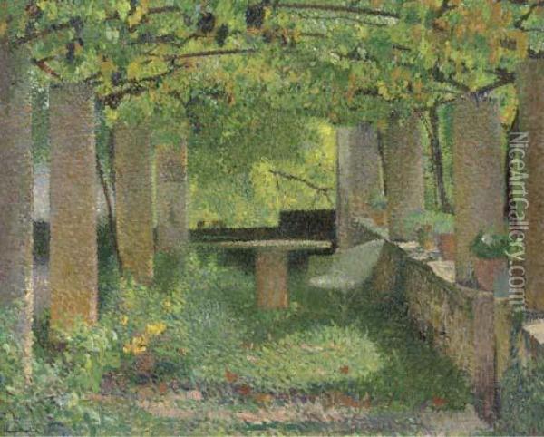 La Tonnelle Oil Painting - Henri Martin