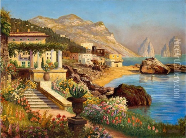 Landschaft Auf Capri Oil Painting - Alwin Arnegger