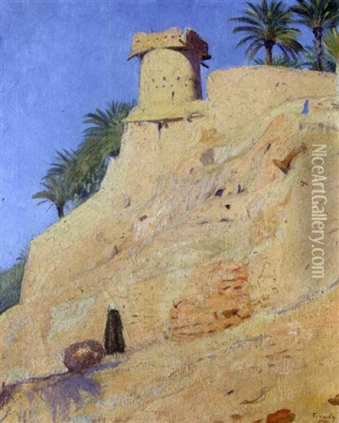 Oasis Foguig Le Djorf Oil Painting - Paul Emile Dubois