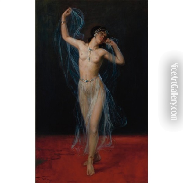 Schleier Tanzerin (veil Dancer) Oil Painting - Frederick Vezin