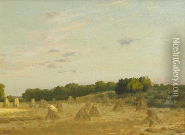 Untitled (haystack) Oil Painting - Carl Hampel