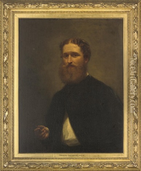 Portrait Of Francis Fortescue Smoking A Cigar Oil Painting - Henry Richard Graves