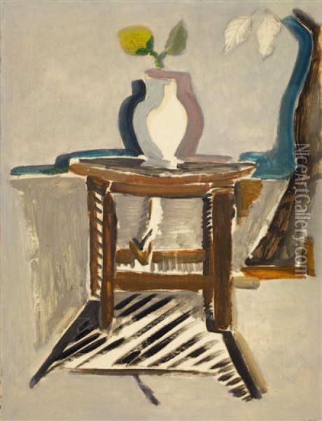 Stilleben - Vase Auf Einem Tisch Oil Painting - Helmut vom (Kolle) Huegel