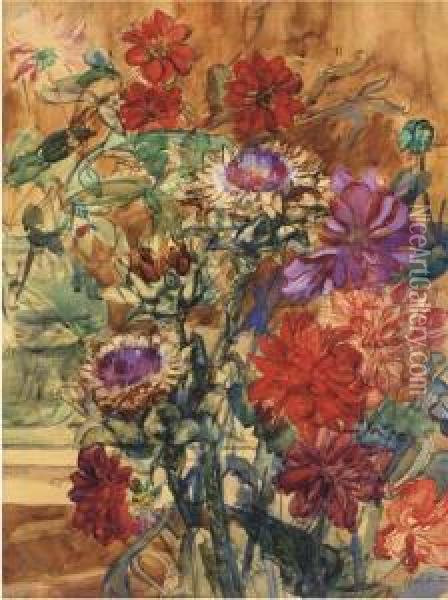 Summer Flowers Oil Painting - Barbara Elisabeth Van Houten