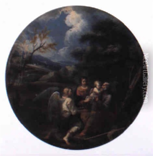 The Rest On The Flight Into Egypt Oil Painting - Filippo Lauri