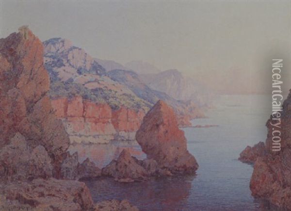 Bord De Mer En Mediterrannee Oil Painting - Eugene Deshayes