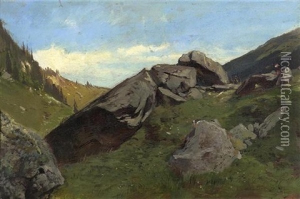 Berglandschaft Oil Painting - Otto Froelicher