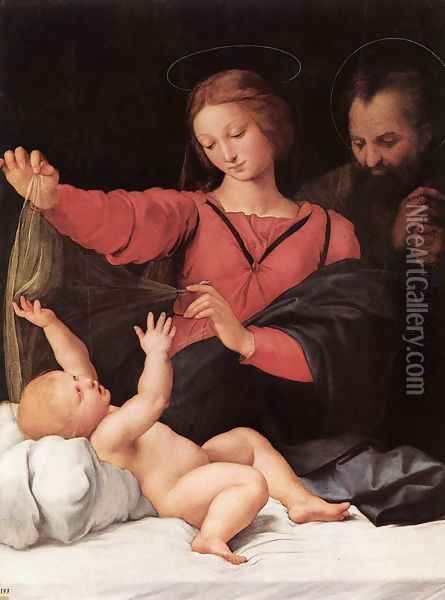 Madonna of Loreto (Madonna del Velo) Oil Painting - Raffaelo Sanzio