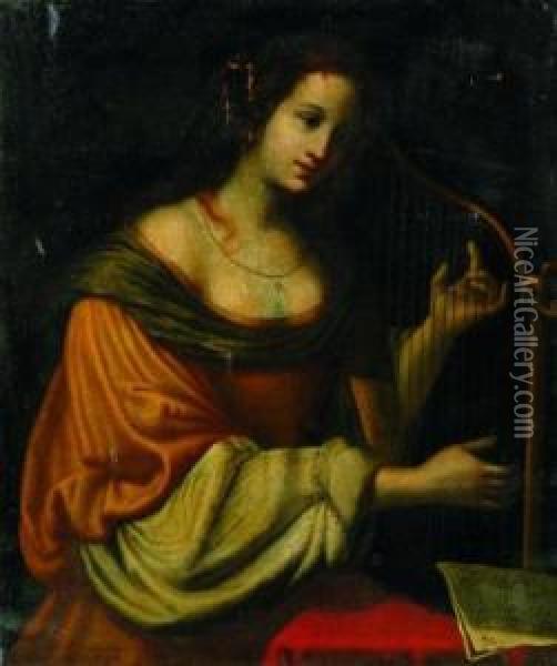 Portrait Of A Lady As St. Cecelia Oil Painting - Matteo Rosselli